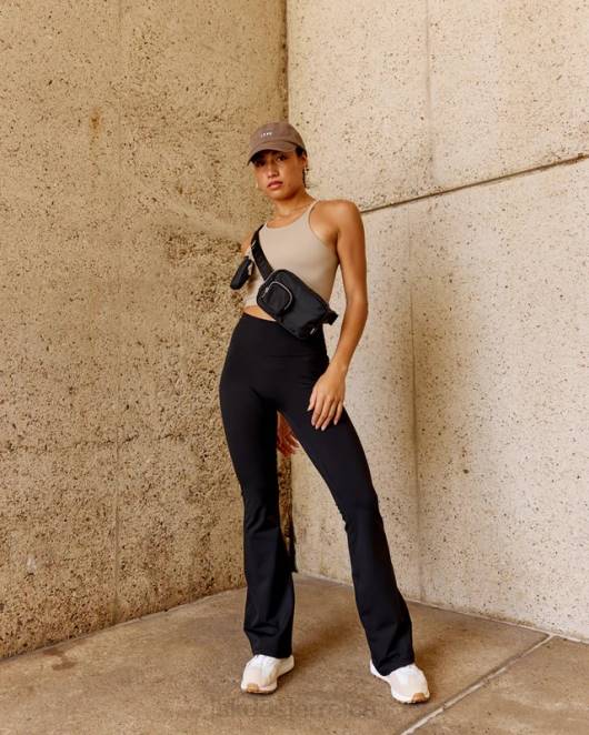 Z8RH532 LSKD Frauen Alltags-Leggings mit ausgestelltem Schnitt – Schwarz Bekleidung