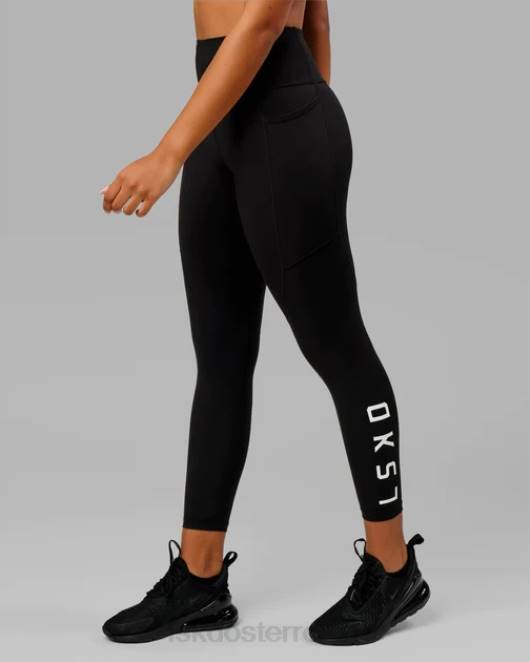 Z8RH533 LSKD Frauen Rip-Leggings in 7/8-Länge – Schwarz-Weiß Bekleidung
