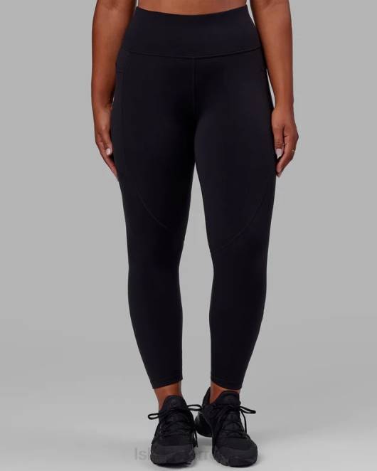 Z8RH540 LSKD Frauen Rip-Leggings in voller Länge – Schwarz-Schwarz Bekleidung
