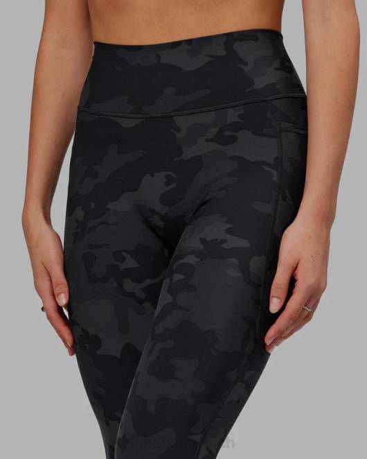 Z8RH552 LSKD Frauen Fusion-Leggings in 7/8-Länge – schwarzes Tarnmuster Bekleidung