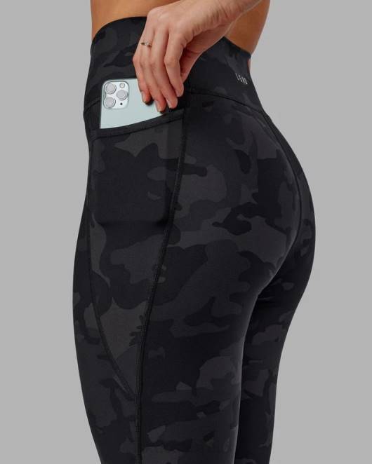 Z8RH552 LSKD Frauen Fusion-Leggings in 7/8-Länge – schwarzes Tarnmuster Bekleidung