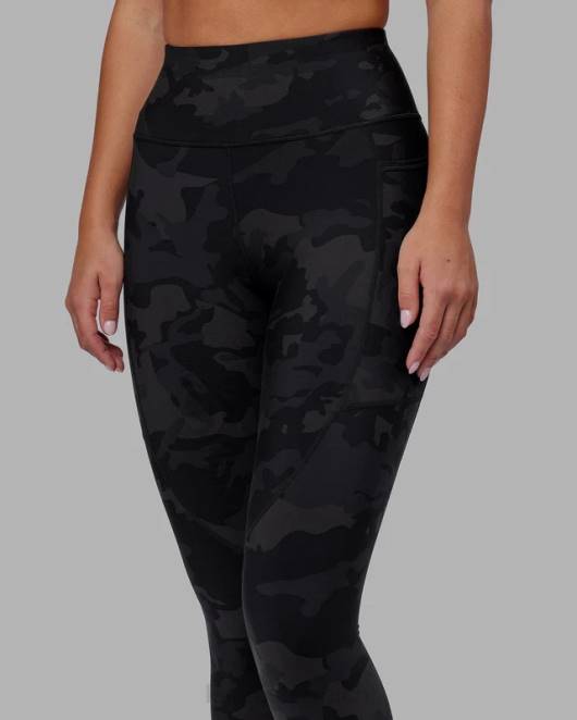 Z8RH553 LSKD Frauen Rep-Leggings in voller Länge – schwarzes Tarnmuster Bekleidung