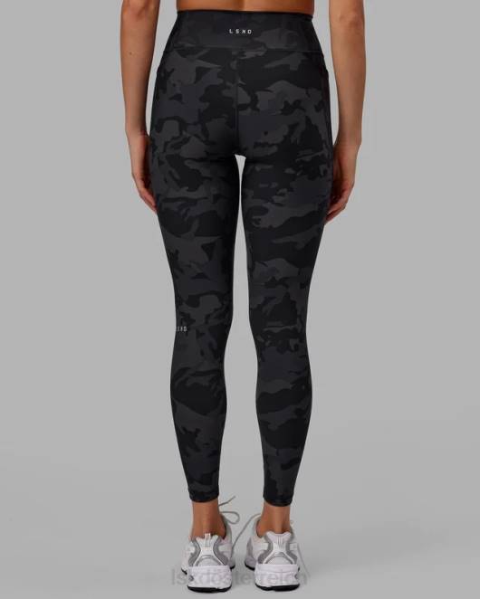 Z8RH560 LSKD Frauen Fusion-Leggings in voller Länge – schwarzes Tarnmuster Bekleidung