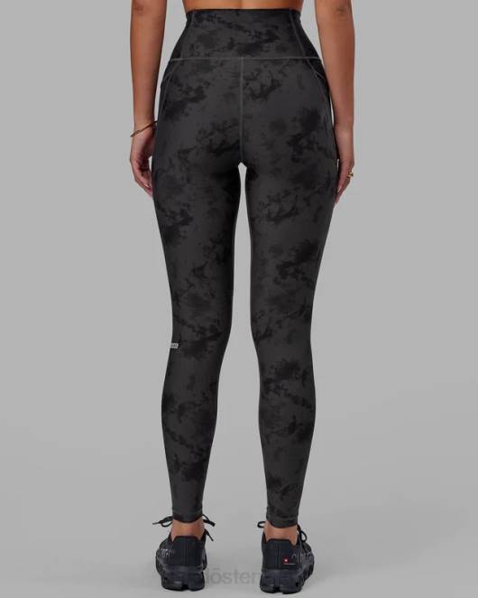 Z8RH599 LSKD Frauen Fusion-Leggings in voller Länge – schwarzes Batikmuster Bekleidung