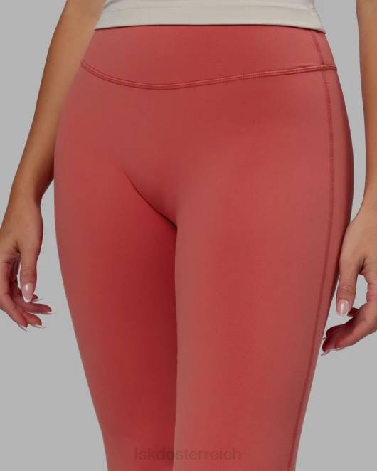Z8RH605 LSKD Frauen Alltags-Leggings mit ausgestelltem Schnitt – Mineralrot Bekleidung