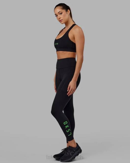 Z8RH620 LSKD Frauen Rep-Leggings in voller Länge – Black-Apple Mint Bekleidung