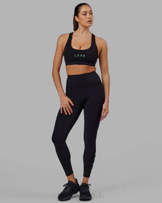 Z8RH620 LSKD Frauen Rep-Leggings in voller Länge – Black-Apple Mint Bekleidung