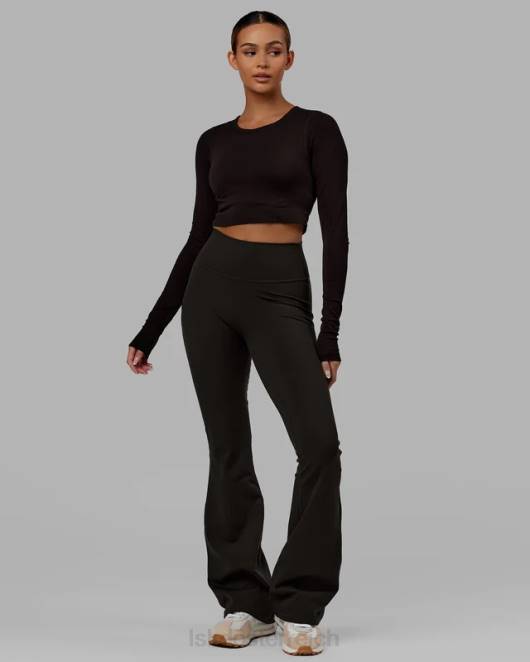 Z8RH635 LSKD Frauen Alltags-Leggings mit ausgestelltem Schnitt – dunkles Walnussholz Bekleidung