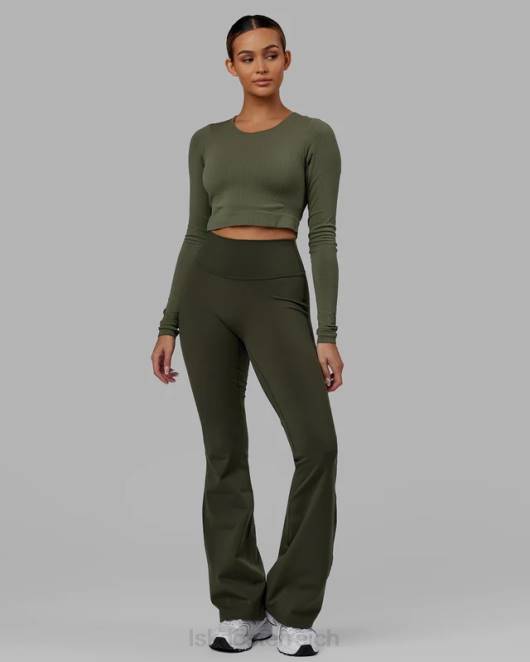 Z8RH642 LSKD Frauen Alltags-Leggings mit ausgestelltem Schnitt – Waldnacht Bekleidung