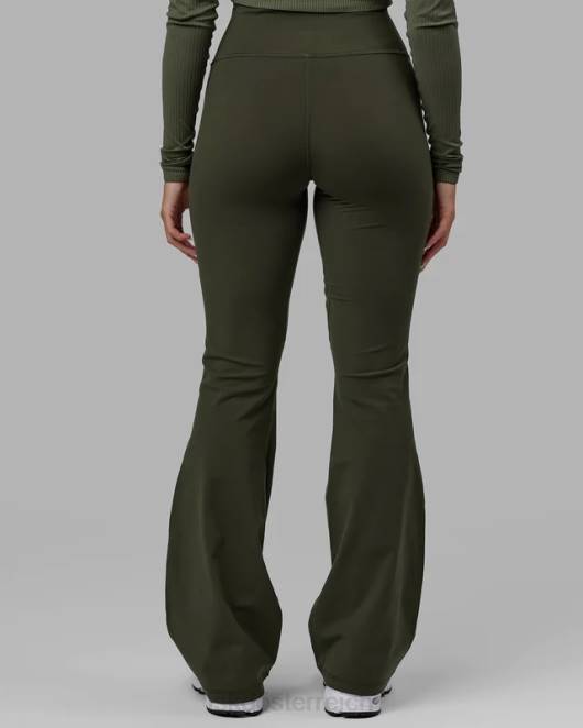 Z8RH642 LSKD Frauen Alltags-Leggings mit ausgestelltem Schnitt – Waldnacht Bekleidung