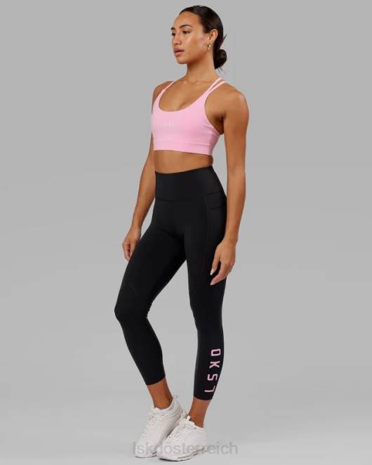 Z8RH664 LSKD Frauen Rips-Leggings in 7/8-Länge – schwarz-rosa Zuckerguss Bekleidung