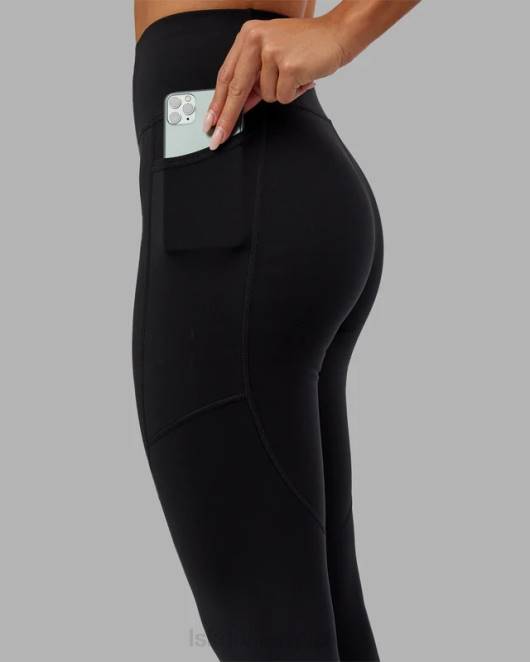 Z8RH664 LSKD Frauen Rips-Leggings in 7/8-Länge – schwarz-rosa Zuckerguss Bekleidung