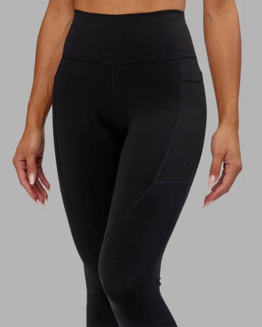 Z8RH664 LSKD Frauen Rips-Leggings in 7/8-Länge – schwarz-rosa Zuckerguss Bekleidung
