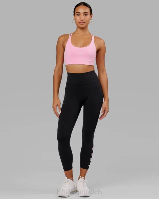Z8RH664 LSKD Frauen Rips-Leggings in 7/8-Länge – schwarz-rosa Zuckerguss Bekleidung