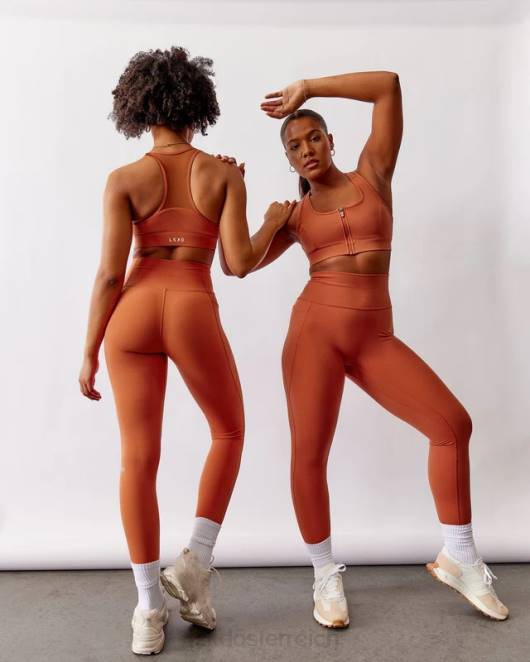 Z8RH665 LSKD Frauen Fusion-Leggings in voller Länge – kastanienbraun Bekleidung