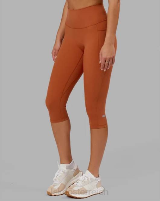 Z8RH704 LSKD Frauen Fusion-Leggings in 3/4-Länge – Rotbraun Bekleidung