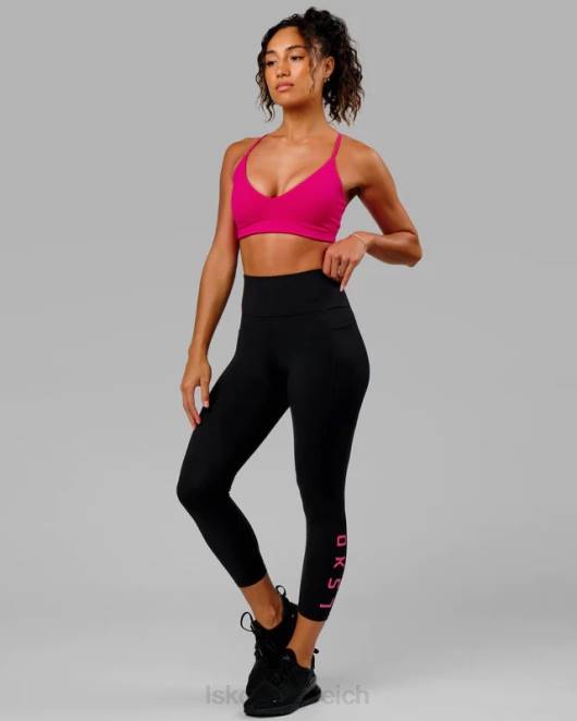 Z8RH713 LSKD Frauen Rep-Leggings in 7/8-Länge – Schwarz-Boysenberry Bekleidung