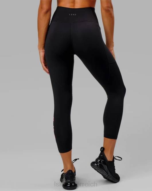 Z8RH713 LSKD Frauen Rep-Leggings in 7/8-Länge – Schwarz-Boysenberry Bekleidung