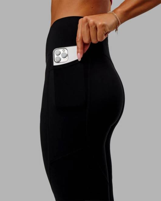 Z8RH713 LSKD Frauen Rep-Leggings in 7/8-Länge – Schwarz-Boysenberry Bekleidung