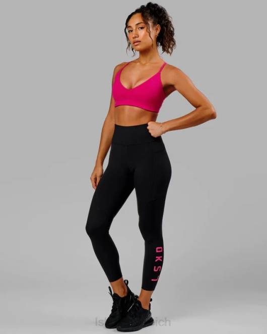 Z8RH715 LSKD Frauen Rep-Leggings in voller Länge – Schwarz-Boysenberry Bekleidung
