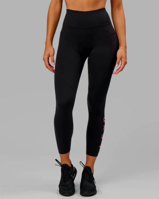 Z8RH715 LSKD Frauen Rep-Leggings in voller Länge – Schwarz-Boysenberry Bekleidung