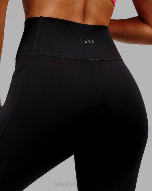 Z8RH715 LSKD Frauen Rep-Leggings in voller Länge – Schwarz-Boysenberry Bekleidung