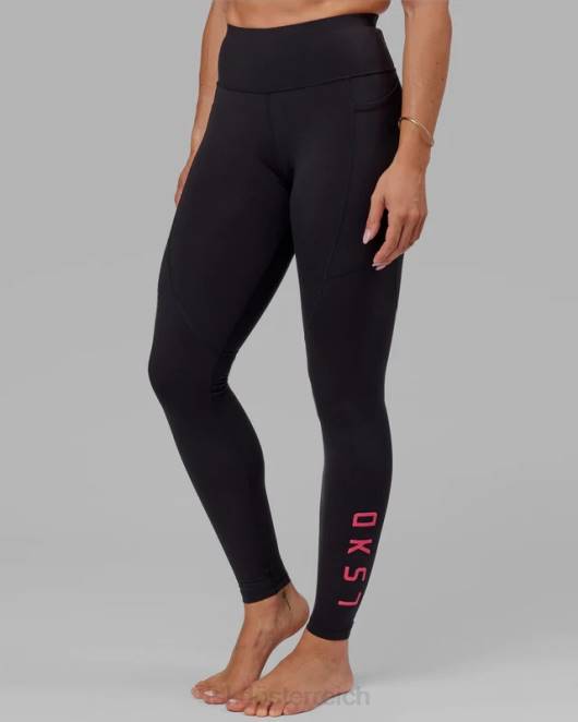 Z8RH724 LSKD Frauen X-lange Rep-Leggings – Schwarz-Boysenberry Bekleidung