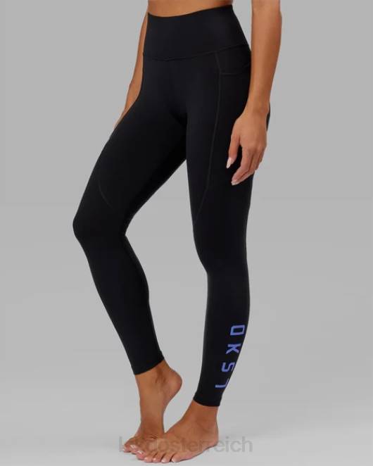 Z8RH728 LSKD Frauen Rip-Leggings in voller Länge – Schwarz-Kornblumenblau Bekleidung