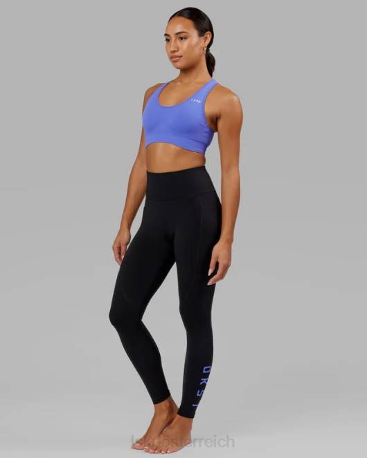 Z8RH728 LSKD Frauen Rip-Leggings in voller Länge – Schwarz-Kornblumenblau Bekleidung