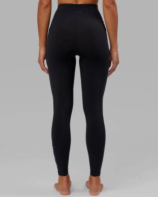 Z8RH728 LSKD Frauen Rip-Leggings in voller Länge – Schwarz-Kornblumenblau Bekleidung