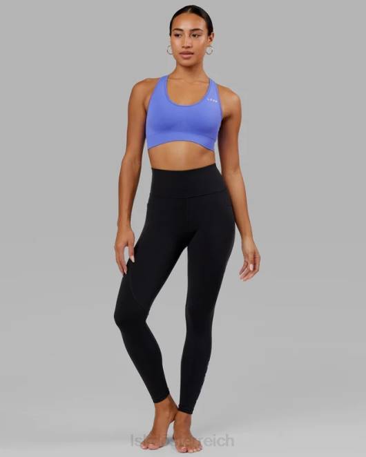Z8RH728 LSKD Frauen Rip-Leggings in voller Länge – Schwarz-Kornblumenblau Bekleidung