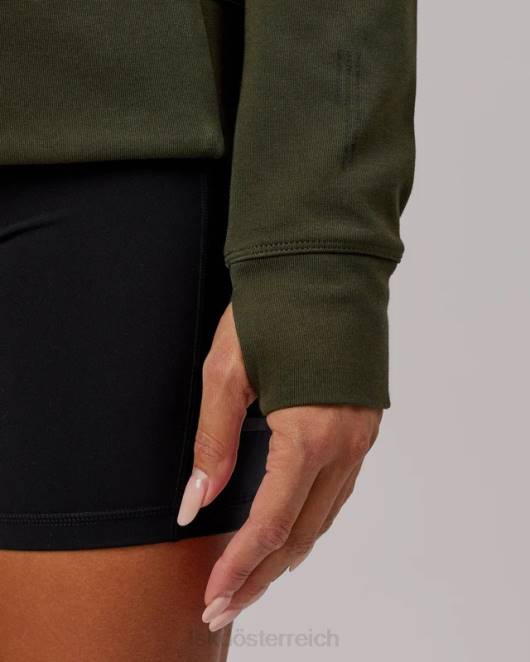 Z8RH348 LSKD Frauen Athlet Forged Fleece-Kapuzenpullover mit Reißverschluss – Forest Night Bekleidung