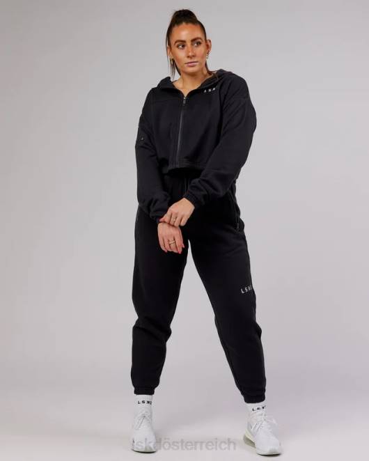 Z8RH356 LSKD Frauen Bridge-Kapuzenpullover mit durchgehendem Reißverschluss – Schwarz Bekleidung