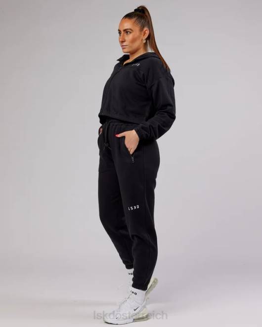 Z8RH356 LSKD Frauen Bridge-Kapuzenpullover mit durchgehendem Reißverschluss – Schwarz Bekleidung