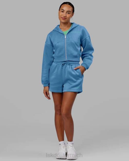 Z8RH358 LSKD Frauen Motion-Kapuzenpullover mit kurzem Schnitt – Azurblau Bekleidung