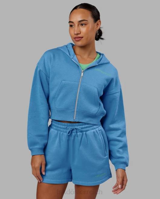 Z8RH358 LSKD Frauen Motion-Kapuzenpullover mit kurzem Schnitt – Azurblau Bekleidung