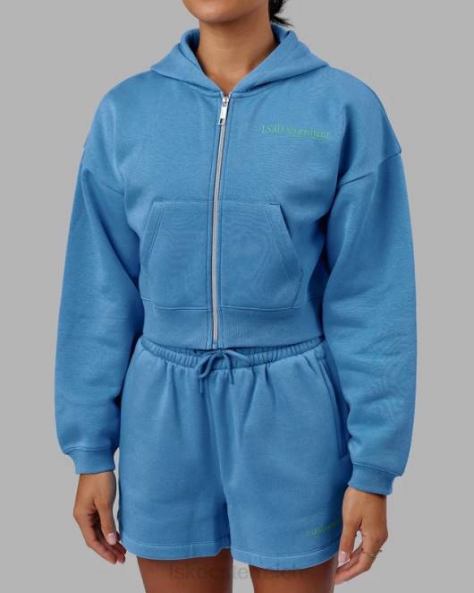 Z8RH358 LSKD Frauen Motion-Kapuzenpullover mit kurzem Schnitt – Azurblau Bekleidung