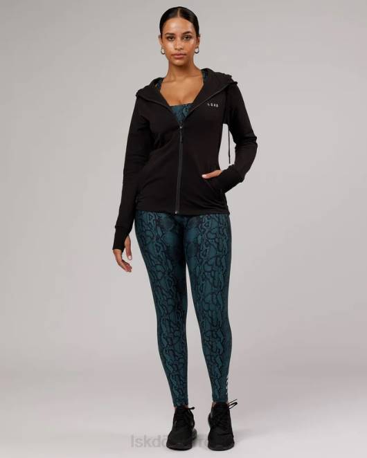 Z8RH359 LSKD Frauen PB Kapuzenpullover mit durchgehendem Reißverschluss – Schwarzton Bekleidung