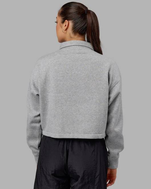 Z8RH367 LSKD Frauen Off-Court-Pullover – grau meliert Bekleidung