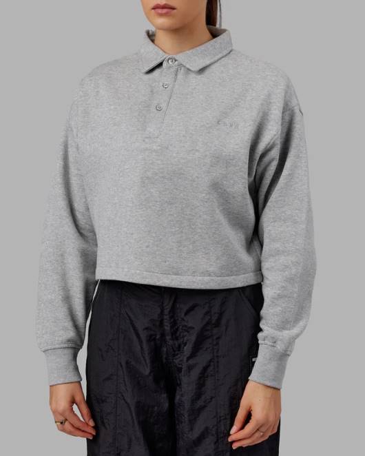 Z8RH367 LSKD Frauen Off-Court-Pullover – grau meliert Bekleidung