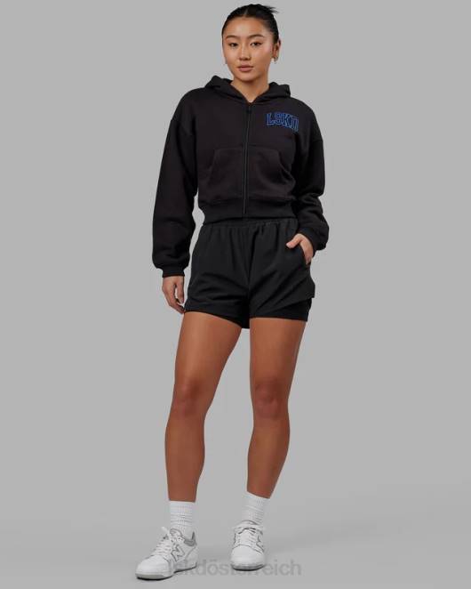 Z8RH368 LSKD Frauen Zunft-Hoodie mit kurzem Schnitt – Black-Power-Kobalt Bekleidung