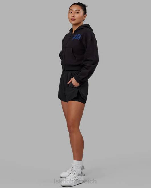 Z8RH368 LSKD Frauen Zunft-Hoodie mit kurzem Schnitt – Black-Power-Kobalt Bekleidung