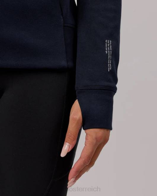 Z8RH371 LSKD Frauen Athlet Forged Fleece-Kapuzenpullover mit durchgehendem Reißverschluss – Dunkelblau Bekleidung