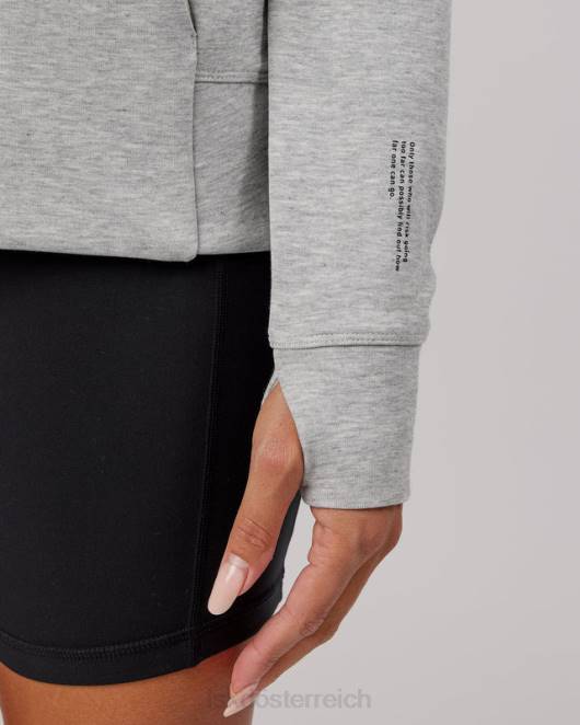 Z8RH373 LSKD Frauen Athlet Forged Fleece-Kapuzenpullover mit durchgehendem Reißverschluss – Hellgrau meliert Bekleidung