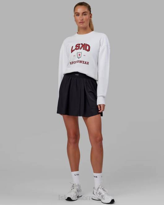 Z8RH375 LSKD Frauen Sportabteilung Kurzer Pullover – weiß Bekleidung