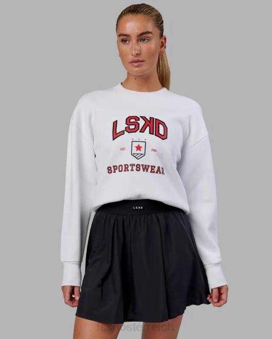 Z8RH375 LSKD Frauen Sportabteilung Kurzer Pullover – weiß Bekleidung