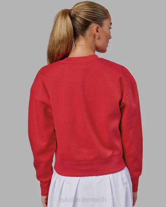 Z8RH387 LSKD Frauen Sportabteilung Kurzer Pullover – Scharlachrot Bekleidung