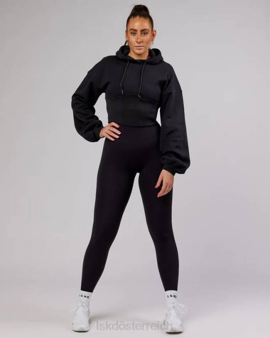 Z8RH402 LSKD Frauen Becca Korsett-Kapuzenpullover – Schwarz Bekleidung