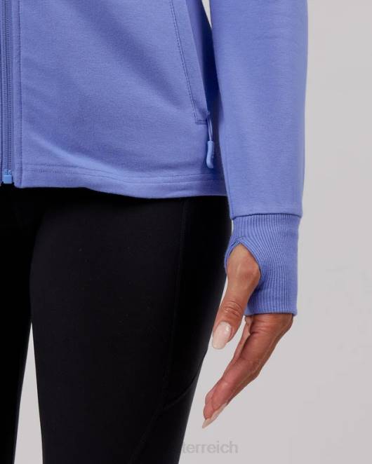 Z8RH403 LSKD Frauen PB Kapuzenpullover mit durchgehendem Reißverschluss – Kornblumenblau Bekleidung