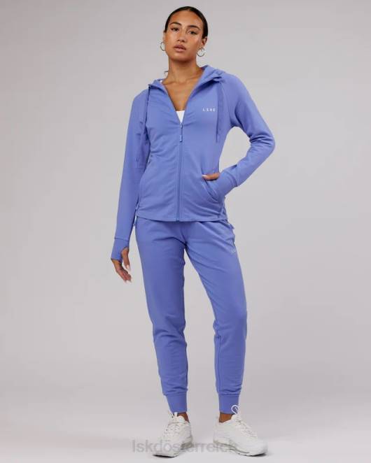 Z8RH403 LSKD Frauen PB Kapuzenpullover mit durchgehendem Reißverschluss – Kornblumenblau Bekleidung